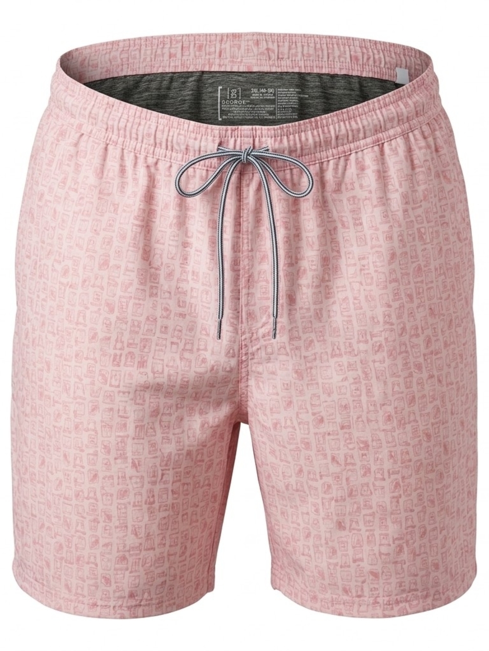 George Men's Pink Novelty Print Swim Trunk Shorts 3XL